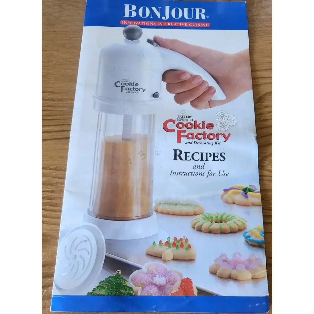 Bonjour Cookie Factory & Decorating Kit, Battery Operated Press Complete Set